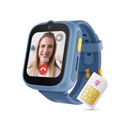 TCL MT48X 4G Reloj Inteligente para niños, Azul galáctico, GPS, Llamadas LTE, botón de Emergencia, Resistente al Agua 5 ATM, con Tarjeta SIM Telekom y 30 € Cupón Amazon