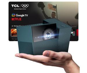 TCL PlayCube 4K FHD Proyector- [GTV/Netflix/Disney] Mini Proyector Portátil, 750 Lúmenes ISO, WiFi, Bluetooth, AutoFocus, Keystone, Ajustable 360°, para Cine en Casa, Interiores, Exteriores, Juegos