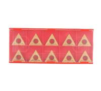 TCMT 16T304 Inserto de hoja de carburo de tungsteno triangular 10 piezas Herramienta de torneado CNC duradera de alta resistencia para mecanizado de acero inoxidable Color dorado