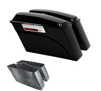 TCMT Alforjas rígidas + juego de llaves para cierre de tapa, para Harley Davidson Road King Glide Softail Dyna