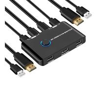 TCNEWCL 4K@60Hz Conmutador KVM Switch, USB HDMI para 2 PC comparten 1 Monitor y Ratón Teclado, con 2 cables USB y 2 cables HDMI 4K 1080P
