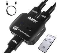 TCNEWCL Conmutador HDMI 8K 60Hz/4K 120Hz, Duplicador Bidireccional 2 en 1 o 1 en 2, Divisor Con Cable de Alimentación Para TV, PC, Laptop, PS4, PS5, Xbox, BLU-Ray