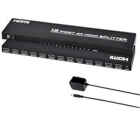 TCNEW ivisor HDMI 1 Entrada 12 Salidas, Splitter HDMI 4K@30Hz 1x12 Distribuidor de Audio y Video Soporte 3D Duplicado/Espejo 12 Pantalla para HDTV, Xbox, PS4, Reproductor de Blue-Ray, Proyector