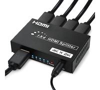 TCNEW ivisor HDMI 1 Entrada 4 Salidas, Splitter HDMI 4K@30Hz 1x4 Distribuidor de Audio y Video Soporte 3D Duplicado/Espejo 4 Pantalla para HDTV, Xbox, PS4, Reproductor de Blue-Ray, Proyector