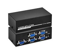 TCNEW ivisor VGA 1 en 4 Salidas 1080P, 1x4 Splitter 1 in 4 out,1 PC zu 4 Pantallas Video Distributor, Duplicador de la Señal VGA para en Monitor y en Proyector, 200MHz 1920x1400