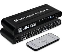 TCNEWCL Switch HDMI 5 Entrada 1 5x1 Salida 4K Conmutador | HDM Selectores 5 puertos Duplicador de vídeo Soporte UHD 3D para PS4/Xbox/Blu-Ray-Player/HDTV/DVD
