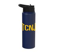 TCNJ The College of New Jersey Lions Text Logo Stainless Steel Insulated Water Bottle