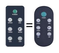 TCNOUMT Mando a distancia para ventilador DXIONCF Dimplex Xpelair, 7 botones, modelo Ion Fresh, color negro