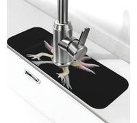 Tcoay 1 Alfombrilla de Secado para Bandeja de Goteo de manija de Grifo, Almohadillas de succión envolventes para Grifo，Impresión de ajolote