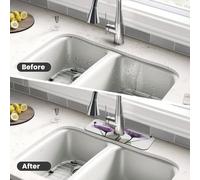 Tcoay 1 Alfombrilla de Secado para Bandeja de Goteo de manija de Grifo, Almohadillas de succión envolventes para Grifo，Flores de Esperanza de Color Lavanda púrpura