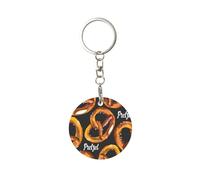 Tcoay 1 llavero redondo de metal, soporte para llavero, mini colgante artesanal,Delicioso pretzel