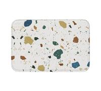 Tcoay Alfombra Antideslizante, Absorbente, para baño, Entrada o recibidor. Diseño de terrazo con Patrones sin Costuras, Estilo clásico mármol Italiano.