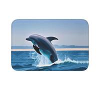 Tcoay Alfombra Antideslizante y Absorbente para baño, con diseño de Delfines Saltando.