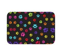 Tcoay Alfombra Antideslizante y Absorbente para baño, con Estampado de Huellas de Patas de Perro y Gato.