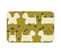 Tcoay Alfombra Antideslizante y Absorbente para baño, con Silueta de Perro de Las Tierras Altas Occidentales.