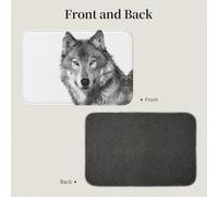 Tcoay Alfombra Antideslizante y Absorbente para baño, Ideal para Decorar el Suelo. Diseño con Lobo de Ojos Azules.