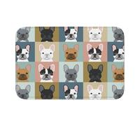 Tcoay Alfombra Antideslizante y Absorbente para baño, Ideal para Decorar el Suelo. Diseño con Perro Bulldog francés.
