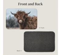 Tcoay Alfombra Antideslizante y Absorbente para baño, Ideal para Decorar el Suelo. Diseño con Vacas de Las Highlands y Fauna Escocesa.