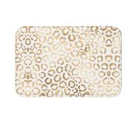 Tcoay Alfombra Antideslizante y Absorbente para baño, Ideal para Decorar el Suelo. Diseño Elegante en Dorado, Blanco y con Estampado de Leopardo y Guepardo.