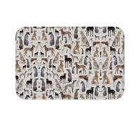 Tcoay Alfombra Antideslizante y Absorbente para baño, Ideal para Decorar Suelos. Diseño para Galgos, wippets y Perros Lurcher.