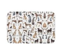 Tcoay Alfombra Antideslizante y Absorbente para baño, Ideal para Decorar Suelos. Diseño para Galgos, wippets y Perros Lurcher.