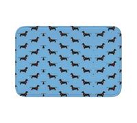 Tcoay Alfombra Antideslizante y Absorbente para baño, tapete de Entrada, diseño de Perro Salchicha Azul