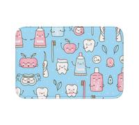 Tcoay Alfombrilla Antideslizante, Absorbente, para baño, Entrada, Tipo tapete, con cepillos de Dientes para Dentista.