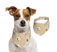 Tcoay Animal Oveja de luz Negra,Pañuelo con Babero para Mascotas, pañuelo para Perros y Gatos, Babero de Toalla, Bufanda Ajustable para Mascotas,S