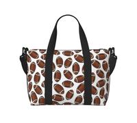 Tcoay Bolsa de playa reutilizable con diseño de pelotas de rugby y fútbol americano para mujer.