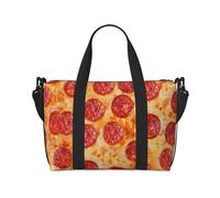 Tcoay Bolsa de playa reutilizable con diseño de pizza y pepperoni en 3D para mujer.