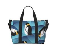 Tcoay Bolso de playa con diseño de pingüino polígono abstracto para mujer - Bolso de hombro reutilizable para viaje