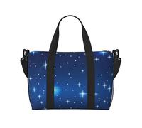 Tcoay Bolso de playa con estampado de estrellas azules para mujer - Bolso de hombro reutilizable para viaje