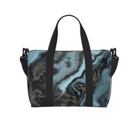 Tcoay Bolso de playa de granito verde azulado oscuro para mujer - Bolso de hombro reutilizable de viaje