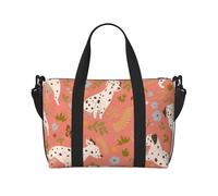 Tcoay Bolso de playa para mujer con dálmatas jugando - Bolsos de hombro reutilizables de viaje