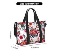 Tcoay Bolso de playa para mujer, con ramos florales brillantes, elegantes, en rojo y azul marino. Bolsos de hombro reutilizables para viaje.