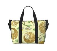 Tcoay Bolso de playa reutilizable para mujer, diseño de pangolines y margaritas.