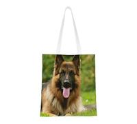 Tcoay Bolso de tela reutilizable para ir de compras, bolsa de mano para la compra, bolsa de hombro de lona multiusos,Perro pastor alemán