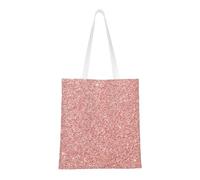 Tcoay Bolso de tela reutilizable para ir de compras, bolsa de mano para la compra, bolsa de hombro de lona multiusos,Brillo rosa dorado