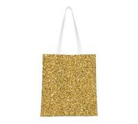 Tcoay Bolso de tela reutilizable para ir de compras, bolsa de mano para la compra, bolsa de hombro de lona multiusos,Brillo dorado sin costuras