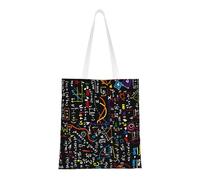 Tcoay Bolso de tela reutilizable para ir de compras, bolsa de mano para la compra, bolsa de hombro de lona multiusos,Fórmula de física matemática