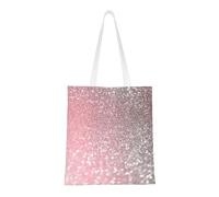 Tcoay Bolso de tela reutilizable para ir de compras, bolsa de mano para la compra, bolsa de hombro de lona multiusos,Brillo rosa dorado, brillo rosa, brillo de moda de lujo