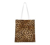 Tcoay Bolso de tela reutilizable para ir de compras, bolsa de mano para la compra, bolsa de hombro de lona multiusos,Lindo estampado de leopardo