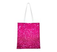 Tcoay Bolso de tela reutilizable para ir de compras, bolsa de mano para la compra, bolsa de hombro de lona multiusos,Brillo rosa