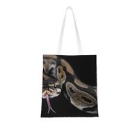 Tcoay Bolso de tela reutilizable para ir de compras, bolsa de mano para la compra, bolsa de hombro de lona multiusos,Serpiente pitón