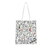 Tcoay Bolso de tela reutilizable para ir de compras, bolsa de mano para la compra, bolsa de hombro de lona multiusos,Experimentos de química Ciencia Experimentos científicos