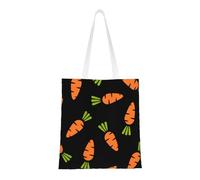 Tcoay Bolso de tela reutilizable para ir de compras, bolsa de mano para la compra, bolsa de hombro de lona multiusos,Zanahoria de dibujos animados