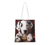 Tcoay Bolso de tela reutilizable para ir de compras, bolsa de mano para la compra, bolsa de hombro de lona multiusos,Impresión de cachorro dálmata