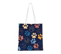 Tcoay Bolso de tela reutilizable para ir de compras, bolsa de mano para la compra, bolsa de hombro de lona multiusos,Linda pata de perro