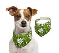 Tcoay Edelweiss, Flores de montaña suizas,Pañuelo con Babero para Mascotas, pañuelo para Perros y Gatos, Babero de Toalla, Bufanda Ajustable para Mascotas,L