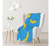 Tcoay Estampado de plátano,Manta Decorativa para sofá Cama o Silla, Manta de Viaje de 76 x 101 cm.